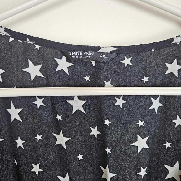 Shein Curve Long Black Dress with White stars, thin and flows beautifully, 4X - Picture 7 of 9